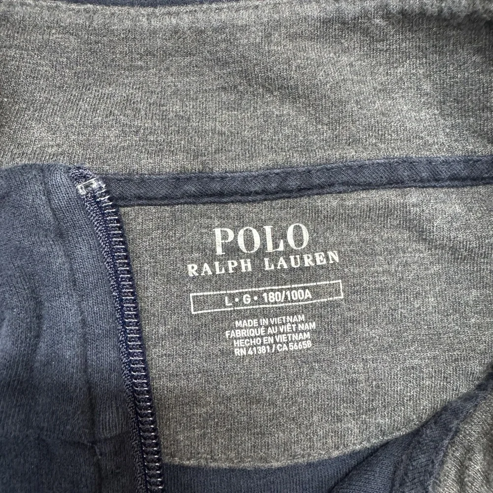 Polo Ralph Lauren Navy Blue 1/4 Zip‎ Pullover Men's Sz L FAIR Prep Matcha Casual